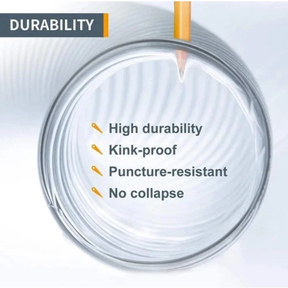 POWERTEC Dust Collection Hose Flexible PVC‎ Clear Color 2.5